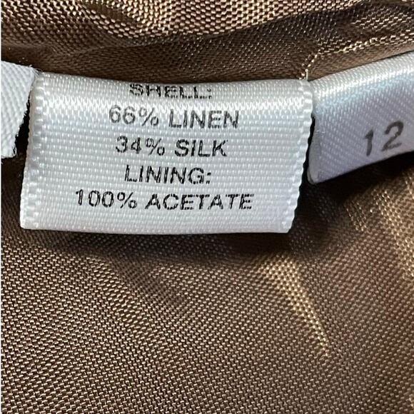 Ann Taylor Loft Linen Silk Paisley Capri Pants size 12 - Picture 3 of 7